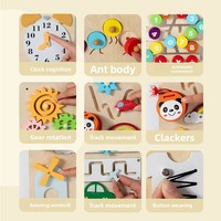 Jeu mural multifonctionnel en bois pour l'éducation précoce des bébés, développement cognitif et exploration pour enfants, jouet d'éveil pour développer la motricité fine