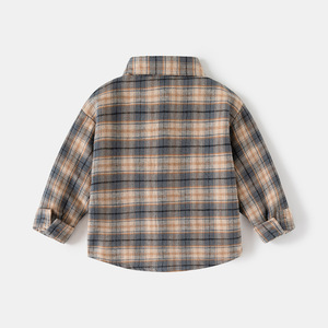 Chemise à carreaux pour bébé garçon, T-shirt boutonné à manches longues avec poche, tenue d'automne et de printemps pour enfants de 1 à 6 ans - Product Image 4