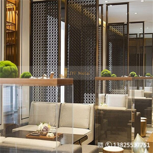 Lobby Gold Metal <b>Room</b> <b>Divider</b> Indoor Stainless Steel <b>Hanging</b> Screen Partition - Product Image 6