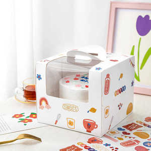 OEM Custom Logo Printed Food Grade White Cardboard Paper Wedding Cake Boxes Birthday Gift Pastry Cup Cake Box With Clear Window