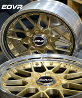 Rines Forjados EVOR 5x112 5x114.3 de 2 Piezas con Borde Pulido y Bloqueo Central para Autos BMW Audi RS