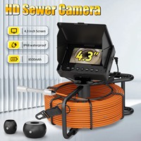 Caméra d'inspection de canalisation de 10 m, caméra CCTV 17 mm 1200TVL IP68, endoscope pour canalisation d'égout avec batterie externe de 8500 mAh