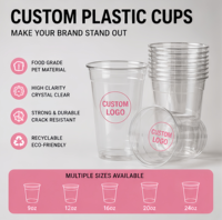 Gobelets jetables en PET pour boissons, 14oz et 16oz, pour thé au lait/café, option logo personnalisé, vente en gros usine
