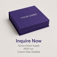 Boîte Cadeau Luxe Violet Royal Personnalisable Impression Personnalisée Pliable Style Livre Fermeture Magnétique Rigide Vente en Gros Direct Usine Emballage Plat