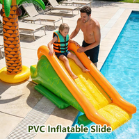 Toboggan aquatique gonflable en PVC en forme de cocotier pour enfants, avec coins arrondis, pour jeux en plein air parent-enfant