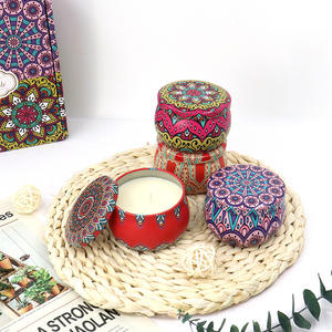 Bougies de soja rondes en étain de voyage en métal imprimées écologiques portables avec boîte personnalisée - Product Image 4