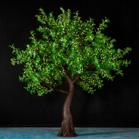 Arbre de Noël artificiel lumineux à LED vert de 9 pieds, décoration de luxe pour l'extérieur, vente chaude en usine