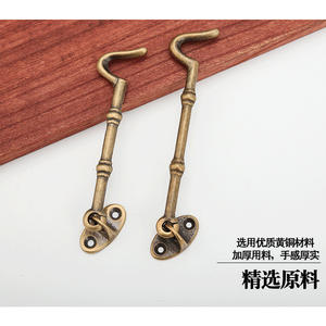 Crochets à vent en laiton, accessoires de porte et de fenêtre en bois à l'ancienne, crochets à vent en cuivre coupe-vent, boucles de fenêtre, charnières de porte et de fenêtre - Product Image 1