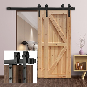 RHETECH Kits de quincaillerie <span class=keywords><strong>pour</strong></span> portes de grange en acier avec revêtement Powerd noir personnalisable Type de <span class=keywords><strong>montant</strong></span> supérieur bypass coulissant avec système de suspension courbé - Product Image 6