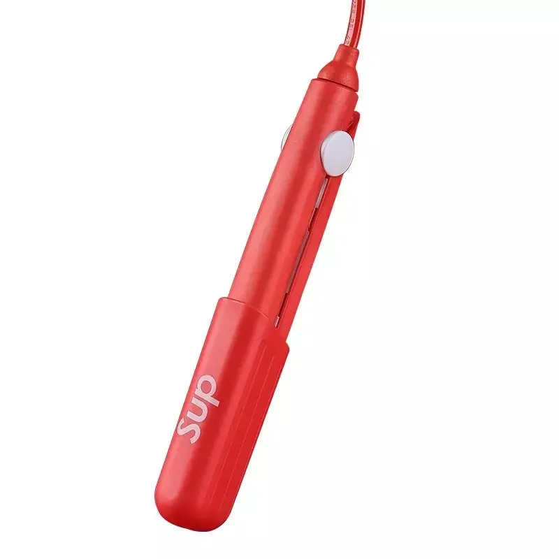 Sisir datar pelurus rambut, profesional Mini Nano Titanium Air Cold Shot saklar kontrol merah menjaga rambut halus