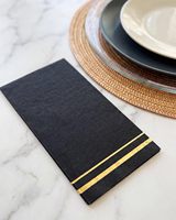Serviettes de table Aierpa Airlaid 1 pli absorbantes écologiques noires effet lin, paquet de 50, pliage 4/6/8, logo personnalisé, pour restaurants et usines