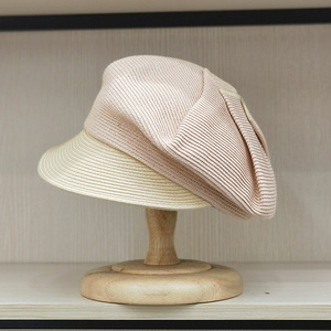 Neueste Kollektion Damen 6-Panel Zweifarbiger Papierstrohhut Sommer Newsboy Hut UV-Schutz Strand Sonnenhüte Baskenmütze Rittermütze - Product Image 5