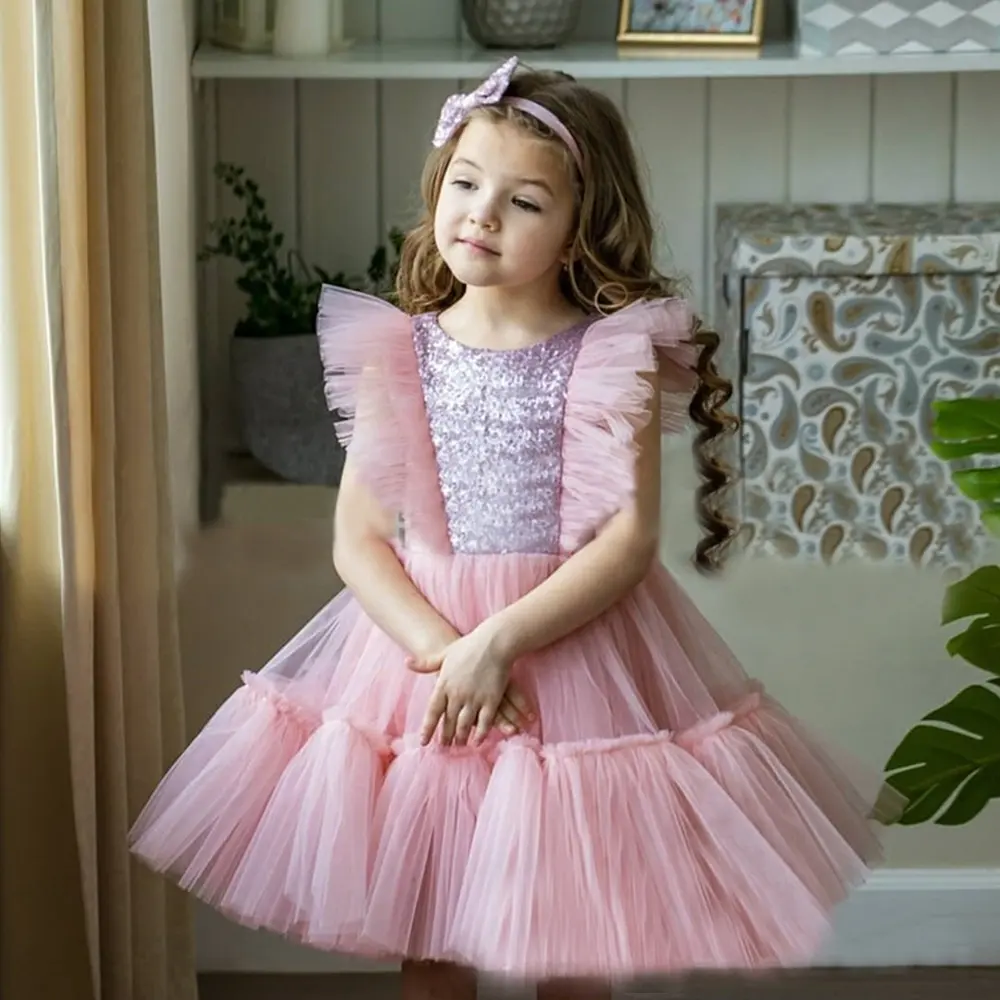 FSMKTZ Sequined Kids Girls Evening Dresses Party For 5 Year Old Kids Dress For Baby Girl Princess Kids Dresses