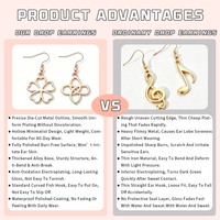Boucles d'oreilles pendantes en métal creux, personnalisées, géométriques, en alliage, avec crochets, motifs cœur, étoile, lune, bijoux élégants pour femmes, ODM, origine DongGuan Factory