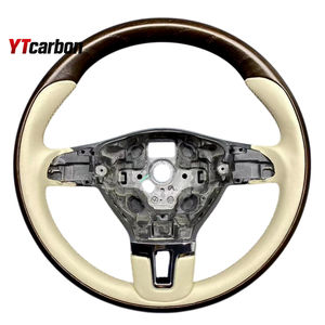 YTcarbon para <span class=keywords><strong>California</strong></span> <span class=keywords><strong>Beach</strong></span> <span class=keywords><strong>Camper</strong></span> Motorhome Auto Parts Accesorios para el interior del coche Volante de gamuza de cuero personalizado - Product Image 2