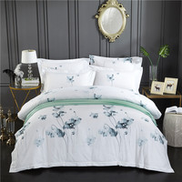 Parure de lit 4 pièces 300TC 60S 100% Coton Imprimé Réactif pour Hôtels de Luxe et Usage Domestique, Housse de Couette Anti-Boulochage et Couleurs Inaltérables, Tailles King et Queen