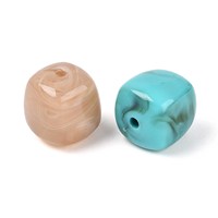PandaHall 200 pièces 16mm carré couleur mélangée perles acryliques opaques perles ingérées en plastique et lucite