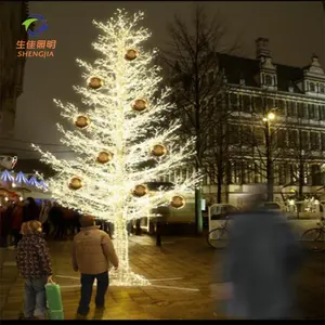 Árvore de natal de cristal acrílico grande led comercial, gigante para decoração do centro comercial