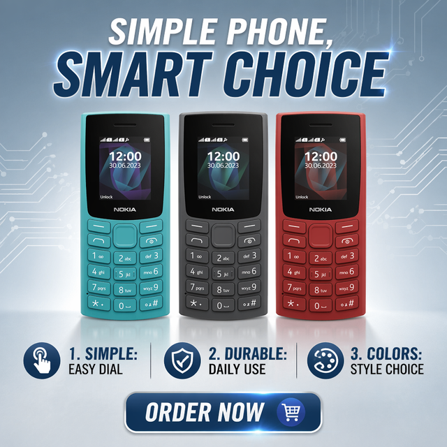 Keypad Mobile Phone for nokia 105 (2023 Version) Dual SIM GSM 2G Mobile Phone Wholesale