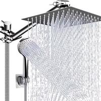 Pommeau de Douche Moderne en Acier Inoxydable Poli Haute Pression à Poignée Unique, Jet Pluie, pour Usage Hôtelier et Accessoires de Salle de Bain