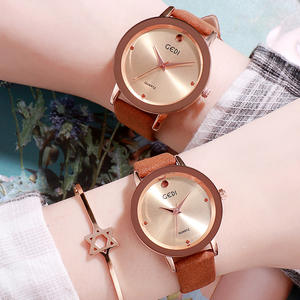 New <b>couple</b> <b>watches</b> simple and stylish leather strap waterproof quartz women's <b>watch</b> - Product Image 5