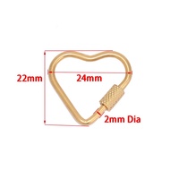 Fermoirs à vis ovales en forme de cœur et d'étoile dorés, grands mousquetons pour la fabrication de colliers, bracelets et porte-clés DIY