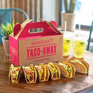 Boîte d'emballage pour quesadillas au poulet mexicaines, boîte à tacos mexicaine personnalisée avec poignée, boîte à tacos pour la restauration, boîte à tortillas, boîte à burritos, boîte à emporter - Product Image 1