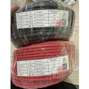 Câble solaire en cuivre rouge noir avec conducteur en cuivre PVC 6 mm 20/30/50 mètres/rouleau Câble PV pour système d'énergie photovoltaïque sans connecteur - Product Image 6