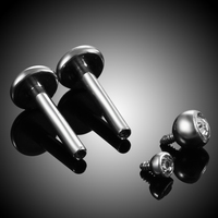 10 pièces/paquet ASTM F136 titane basique lèvre Piercing CZ lèvre goujon fils internes et externes Vertical Labret Piercing anneau bijoux
