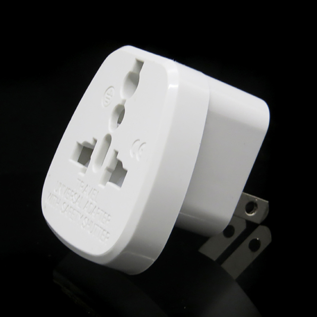 Travel Adapter / Universal Charger US 2 Pins Plug Universal Socket with Safety Shutter