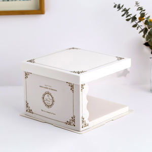 Cajas para Pasteles Altas, Ligeras, de 6, 8, 10 y 12 Pulgadas, Blancas y Azules, en Oferta - Product Image 1