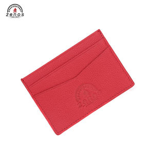 Porte-cartes de visite Zenos en cuir véritable sur mesure, motif galet rouge, blocage RFID, multifonctionnel pour cartes de crédit - Product Image 4