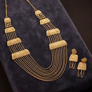 Forming <b>Long</b> <b>Necklaces</b> Set, Fashion Jewelry, Traditional Gold Filled Jewelry Set, Luxury Jewelry, Brass Gold Plated Jewelry Set. - Product Image 3