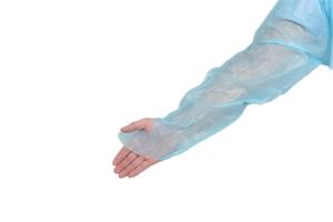 AAMI niveau 3 tablier médical jetable, blouse chirurgicale <span class=keywords><strong>CPE</strong></span> étanche avec manches longues en plastique - Product Image 6