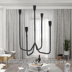 Fournisseur d'usine, bougeoir conique en aluminium fait à la main, transparent, ambre, violet, jaune, bleu, décoration d'intérieur, vente en gros - Product Image 2