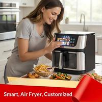 Friteuse à air électrique 10L/7L/8L en acier inoxydable avec écran couleur, grande capacité, écran tactile intelligent, multifonction, pour la maison