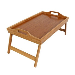 Foldable Bamboo Tray With Legs 50x30x6cm For Hotel Coffee <b>Tea</b> Serving Storage Holder <b>Standing</b> Type Solid Color - Product Image 5