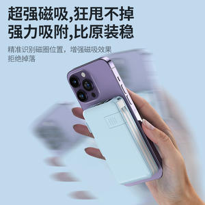 Lavender 20000mAh Wall <b>Socket</b> Power Bank With Built In Cable Wireless Charging Us Standard - Product Image 5