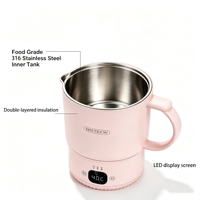 Bouilloire électrique pliable en acier inoxydable portable pour les voyages avec fonction de contrôle de la température, bouilloire pliable pour l'extérieur