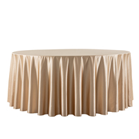 Nappe de table de mariage en satin premium, résistante aux plis, couleur champagne, 120 cm de diamètre, pour fêtes, banquets et événements