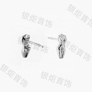 LOZRUNVE Gioielli Personalizzati Orecchini a Perno Femminili in Argento 925 di Alta Qualità Placcati in Oro Rosa Semplici <span class=keywords><strong>e</strong></span> Trendy - Product Image 4
