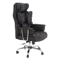 Chaise de bureau de direction moderne à dossier haut en cuir synthétique de haute qualité, réglable en hauteur, pivotante, certifiée EN1335, métal chromé