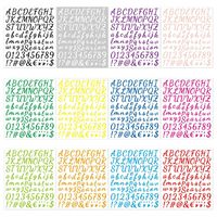 Autocollants de lettres cursives, autocollants en vinyle autocollants multicolores pour l'alphabet, les chiffres et les symboles, pour bricolage, artisanat, décoration de cahiers et de tasses