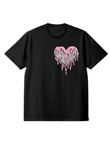 T-shirt da donna con stampa Cuore Gocciolante, in puro cotone, a maniche corte, girocollo casual, vestibilità comoda, lavabile in lavatrice, per tutte le stagioni - Product Image 1