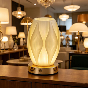 3D Printed Bedroom Bedside <b>Charging</b> Cream Wind Touch Dimming Table <b>Lamp</b> - Product Image 5