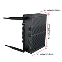 Mini PC de style nouveau Intel 3855U/i3-6100U/i5-6200U 6*RS232 DDR3 8USB 6COM Prise en charge 8K MFC-6800 Serveur industriel sans ventilateur Noir