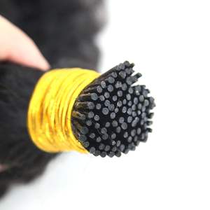 Ik Tip Keratine Human Hair Extension 100% Mongoolse Natuurlijke Kleur Ik Tip Kinky Curly Hair Extensions Kinky Recht - Product Image 6