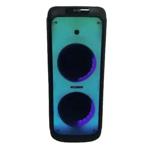 Kotak suara 10 inci model pribadi, speaker Portabel tari luar ruangan gigi biru dengan mikrofon pengisi daya karaoke