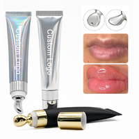 Soins réparateurs hydratants pour les lèvres, gloss à lèvres, huile à lèvres en tube souple avec tête de massage en métal, étiquette privée, vente en gros