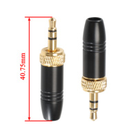 Prise jack TRS 3,5 mm à verrouillage par soudure, connecteur audio plaqué or pour amplificateur de guitare, mixeur, clavier